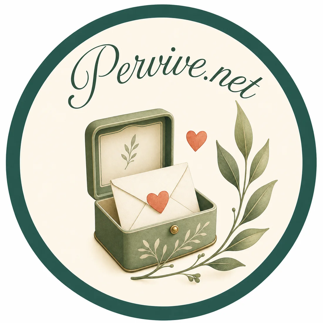 Caja de recuerdos Pervive con cartas y ramas de olivo